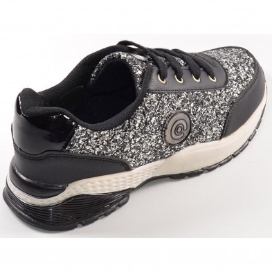 29001 Luces Conguitos Sneaker Sneaker sintético y glitte, luz en el logo del lateral, se ilumina con cada pisada. Cordones y for