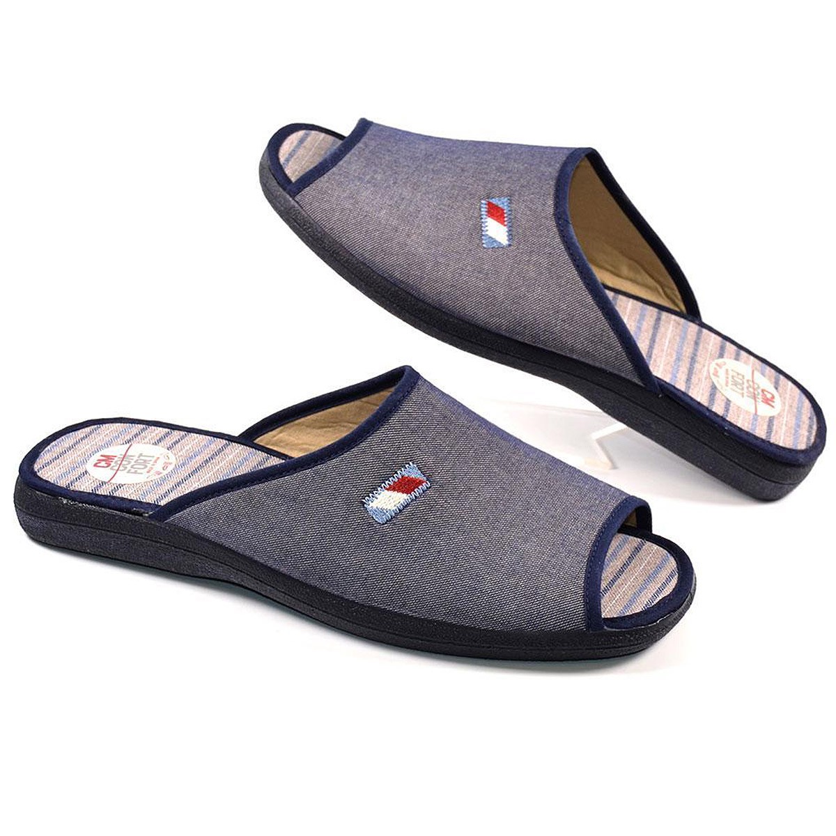 10135 Cmconfort Chancla Sandalia chancla textil con puntera abierta. Plantilla acolchada para un máximo confort. Piso de goma an 10135 Cmconfort Chancla Sandalia chancla textil con puntera abierta. Plantilla acolchada para un máximo confort. Piso de goma an