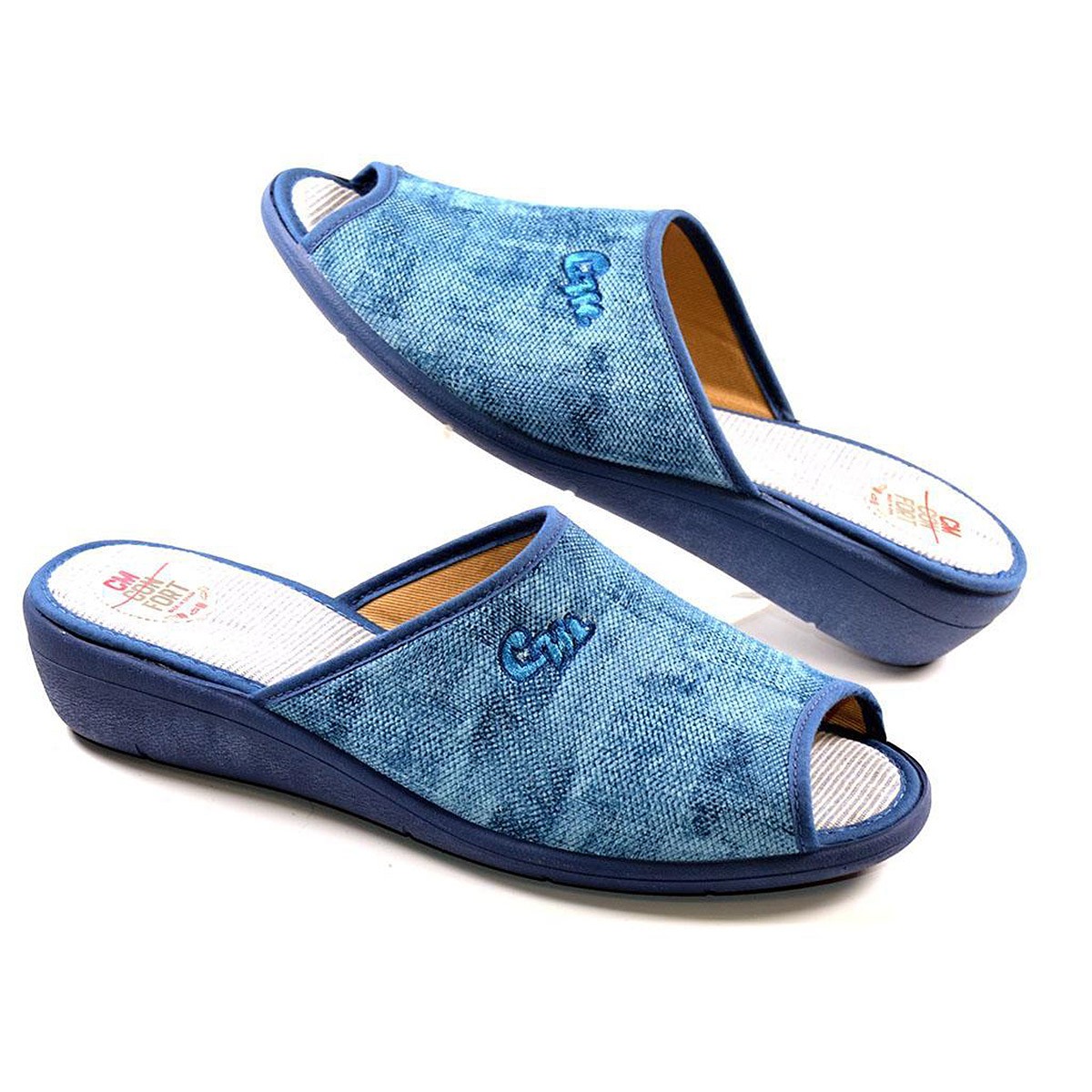 10223 Cmconfort Chancla 10223 CM Confort. Chancla textil con puntera abierta. Plantilla acolchada para un máximo confort. Piso c