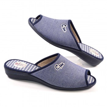 10261 Cmconfort Chancla Chancla textil con puntera abierta. Plantilla acolchada para un máximo confort. Piso con cuña de goma an 2