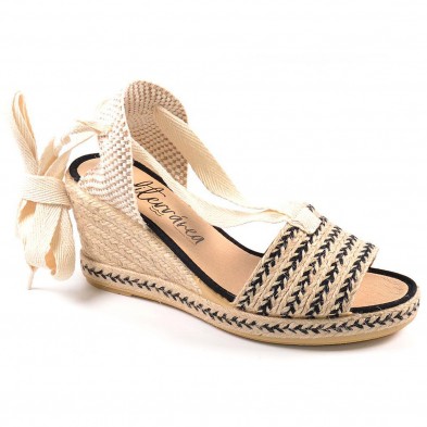 10333 Mediterranea Alpargata Alpargata Valenciana con pala de rafia y textil. Cierre con cintas para atar en la pierna. Plantill 10333 Mediterranea Alpargata Alpargata Valenciana con pala de rafia y textil. Cierre con cintas para atar en la pierna. Plantill