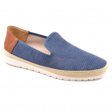 6 Mediterránea Alpargata Zapatilla Alpargata serraje piel con picado perforado . forro textil y plantilla acolchada muy conforta