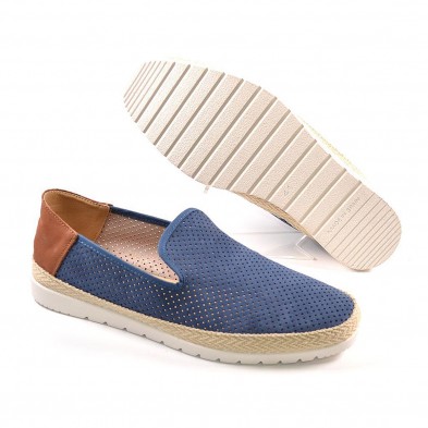 6 Mediterránea Alpargata Zapatilla Alpargata serraje piel con picado perforado . forro textil y plantilla acolchada muy conforta