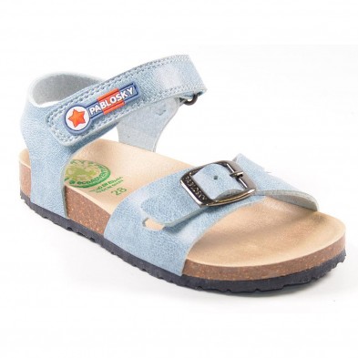 589840 Pablosky Sandalia Sandalia bio sintética. Pala con hebilla y talón con velcro. Plantilla textil transpirable y antibacter