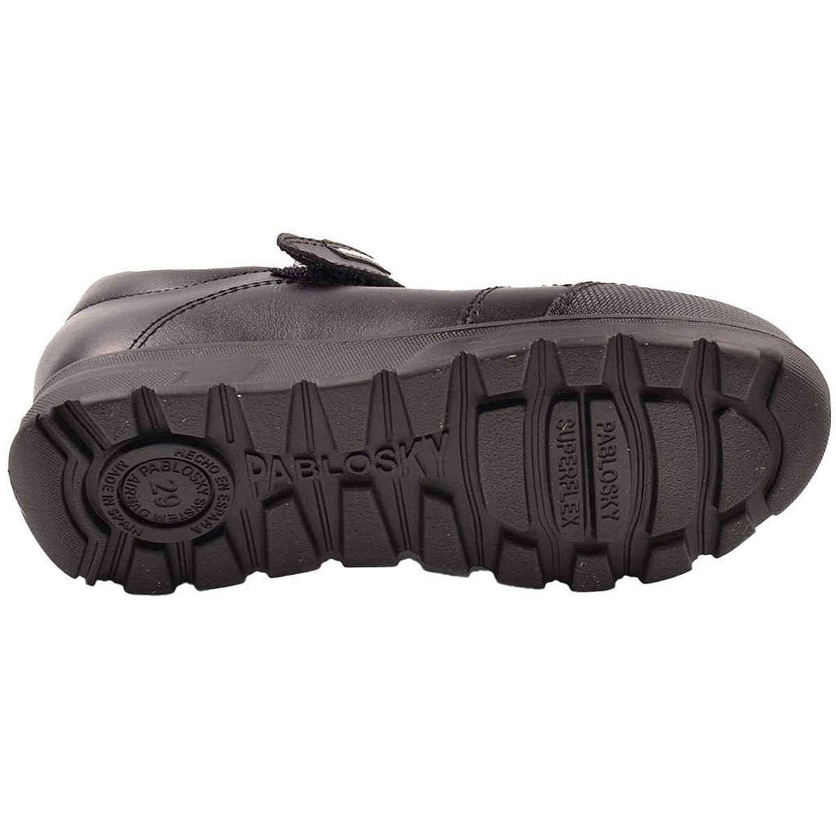 334210 Pablosky Zapato Colegial Zapato colegial de piel y puntera reforzada. Forro y plantilla textil transpirable.Con velcro. S