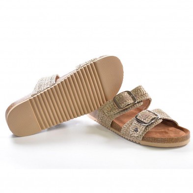 72939  Refresh Zueco Sandalia tipo Zueco de dos tiras en rafia con hebillas. Plantilla bio muy confortable y suela de goma. Idea