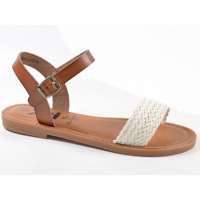 57488 Xti Sandalia Sandalia sintético, pala tira trenzada y pulsera con hebilla ajustable. Planta acolchada y piso plano antides