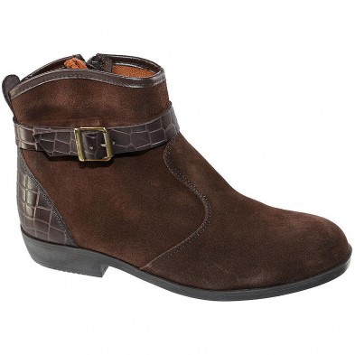 26911 Conguitos Botín Botín de serraje piel. Forro textil y cierre con cremallera interior. Suela antideslizante y muy flexible.