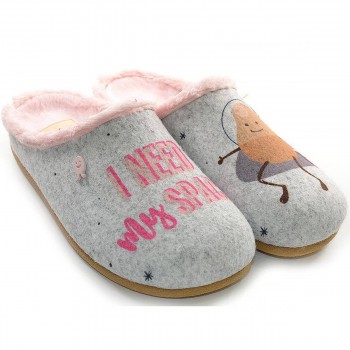Ligist Hot Potatoes! Zapatilla Casa Zapatilla estar por casa tipo babucha, estampado de fieltro PET reciclado y planta afelpada. 2