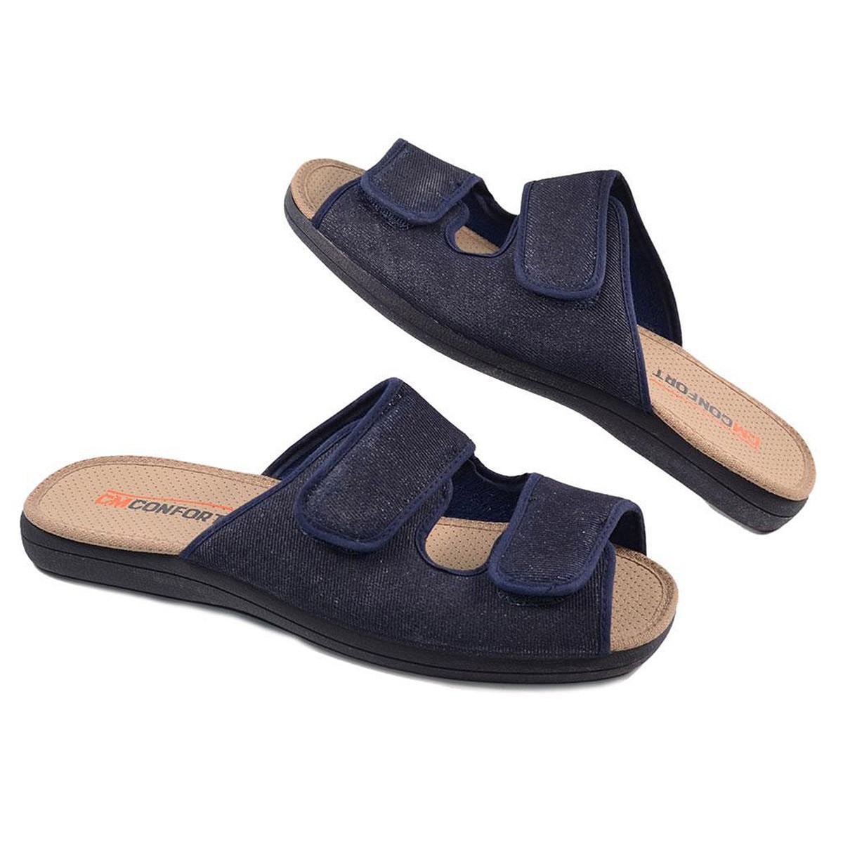 333 Cmconfort Zueco Sandalia tipo Zueco textil ancho especial, foro acolchado transpirable, cierre con doble velcro. Piso de gom 333 Cmconfort Zueco Sandalia tipo Zueco textil ancho especial, foro acolchado transpirable, cierre con doble velcro. Piso de gom