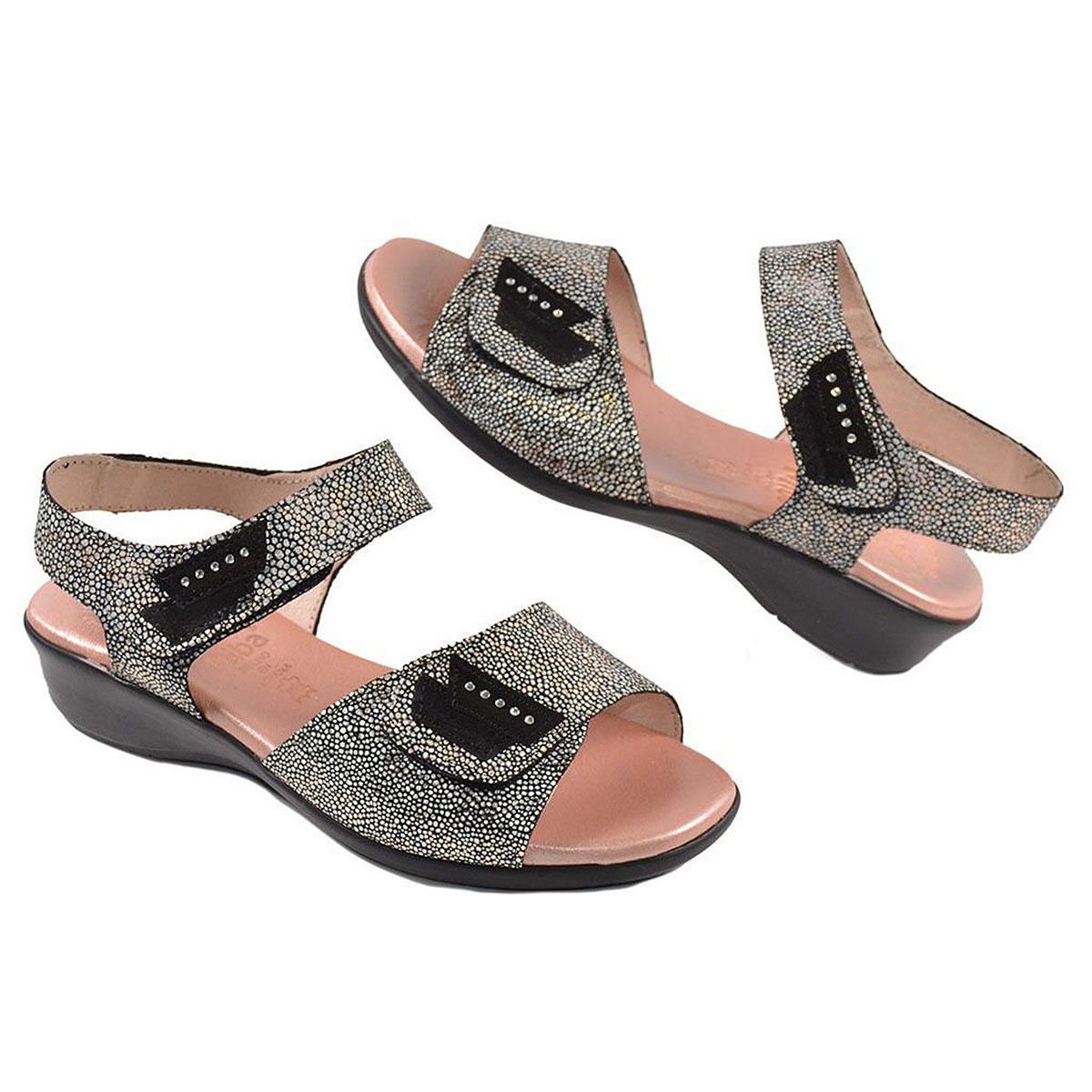 3317 Miba Sandalia Confort Sandalia piel, pala y pulsera con cierre de velcro ajustable y forro de piel. Planta piel confortable