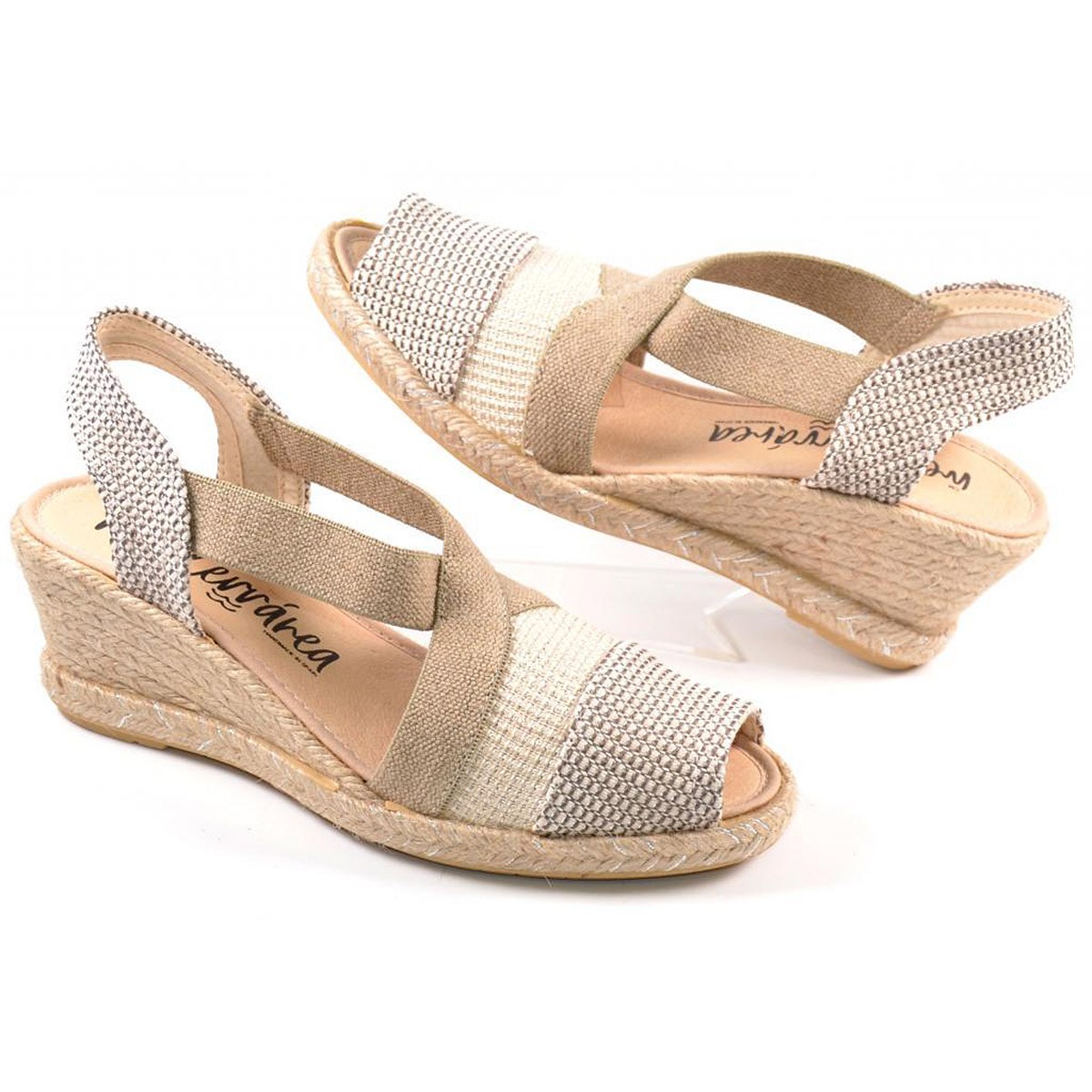 10312 Mediterranea Alpargata Zapatilla Alpargata textil con elásticos laterales, forro interior textil y plantilla acolchada. Pi