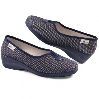 2556 Cosdam Zapatilla Zapatilla textil con acolchado transpirable, elástico en empeine ajustables. Piso caucho con cuña antidesl 2