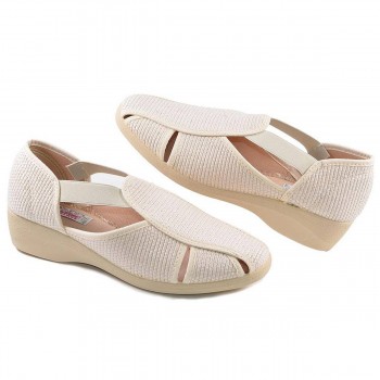 2525 Cosdam Zapatilla 2525 COSDAM. Zapatilla textil con elasticos laterales. Planta acolchada y piso de cuña en caucho antidesli 2