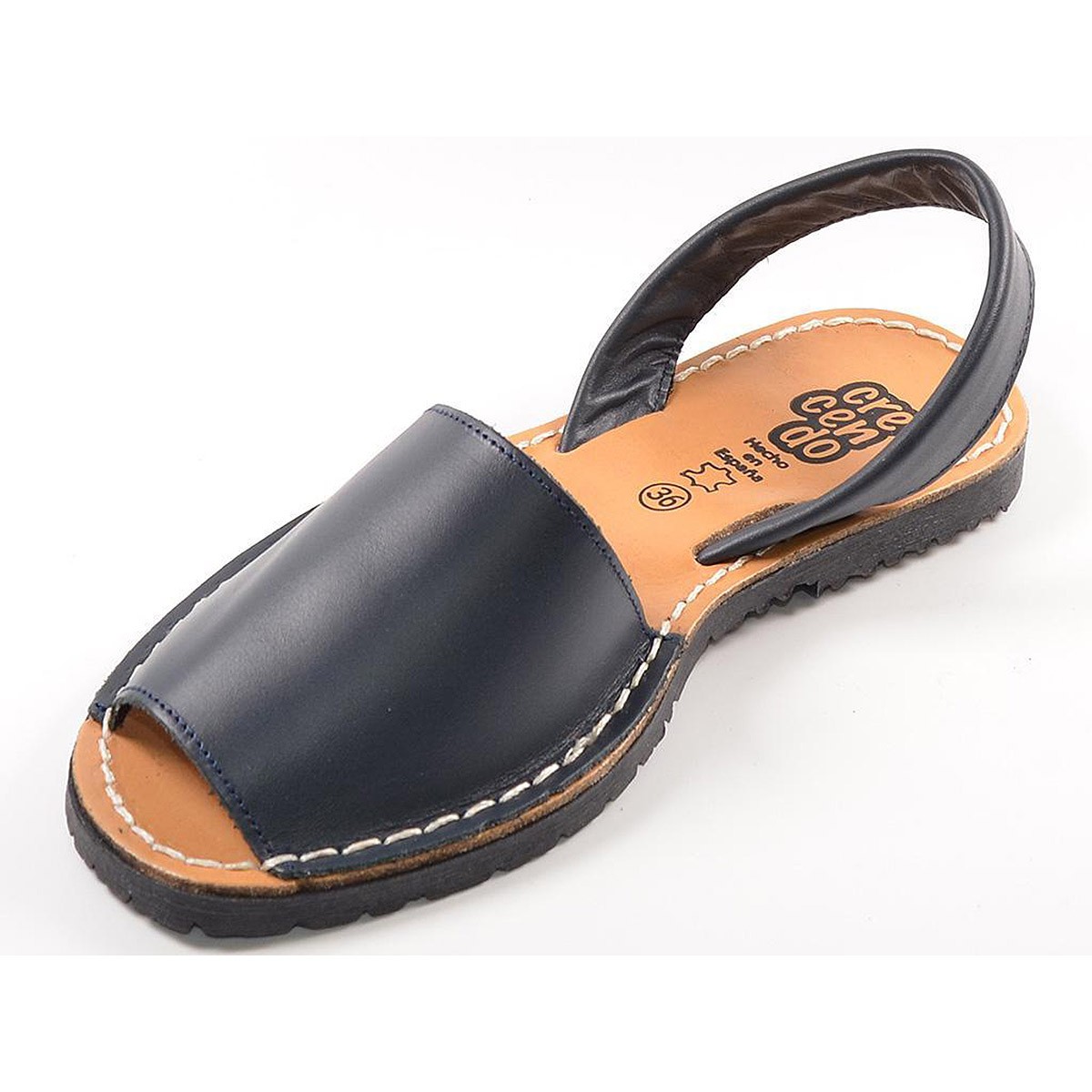 T-1-S Crecendo Sandalia Ibicenca Sandalia Ibicenca de piel, con cierre de velcro ajustable. Planta en piel y piso de goma antide