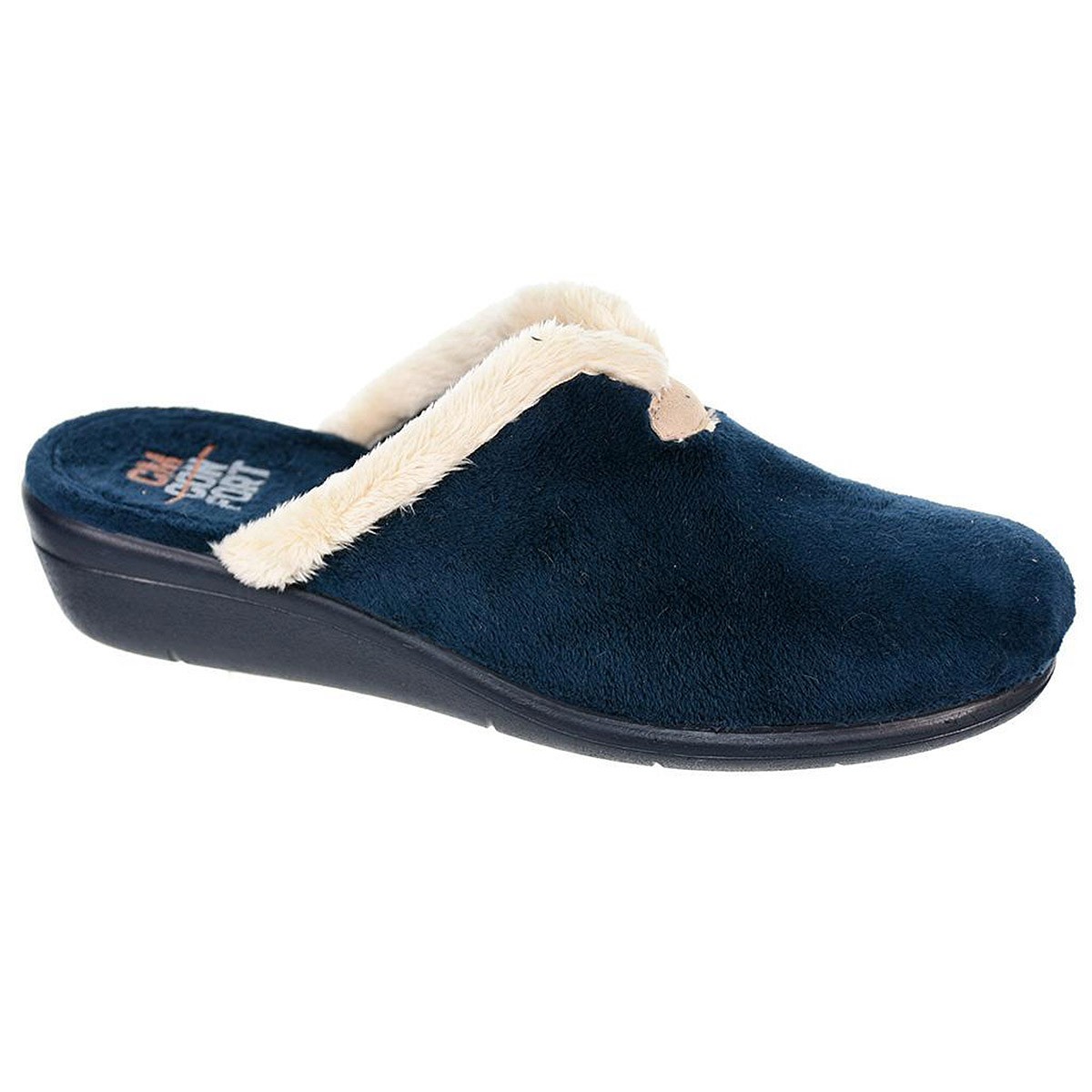 916 Cmconfort Zapatilla Casa Comprar Zapatilla destalonada, fabricada en textil muy suave y plantilla acolchada. Piso de cuña de