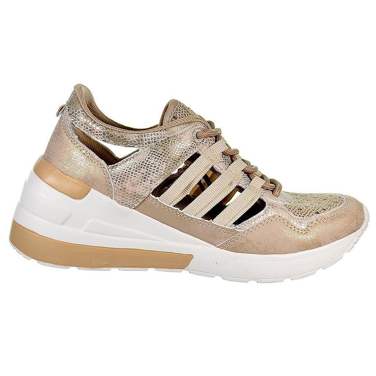 Katia Yumas Sneaker Sneaker en microfibra y nylón perforado, forrado textil y plantilla confort látex. Cierre en cordones ajusta