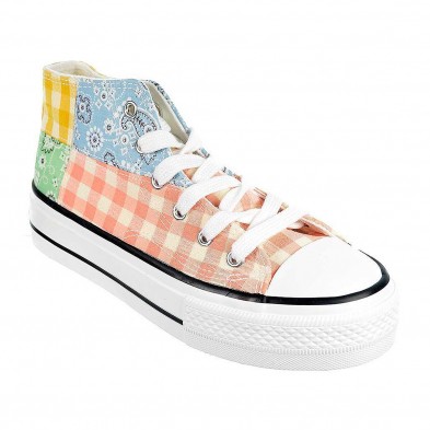 52729 B&w Zapatilla Botín 52720 B&W. Zapatilla con caña alta de lona , forro interior textil. Cierre cordones ajustables. Piso d