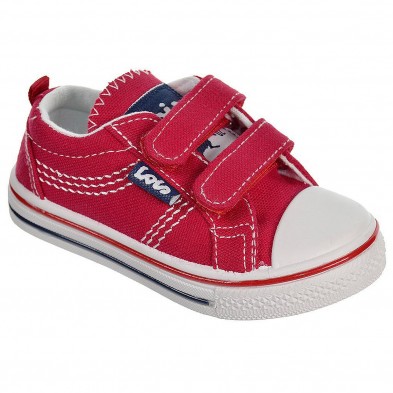 60024 Lois Zapatilla 60024 LOIS. Zapatilla en lona, forro interior textil y doble velcro ajustable. Piso de goma antideslizante 