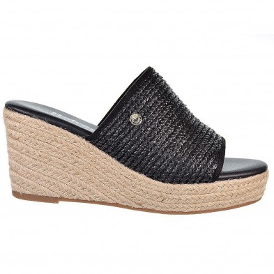 79785 Refresh Zueco Sandalia Zueco de rafia, forrado interior en textil y plantilla acolchada. Piso de plataforma con cuña de 8c 79785 Refresh Zueco Sandalia Zueco de rafia, forrado interior en textil y plantilla acolchada. Piso de plataforma con cuña de 8c