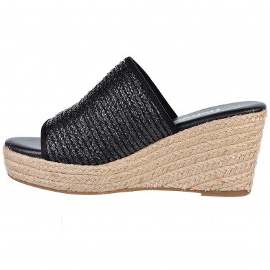 79785 Refresh Zueco Sandalia Zueco de rafia, forrado interior en textil y plantilla acolchada. Piso de plataforma con cuña de 8c 79785 Refresh Zueco Sandalia Zueco de rafia, forrado interior en textil y plantilla acolchada. Piso de plataforma con cuña de 8c