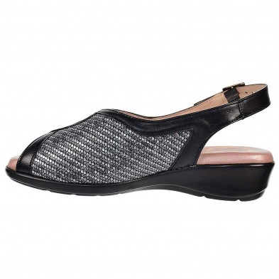 496 Miba  Sandalia 496 MIBA. Sandalia en material de piel y textil acolchado. Plantilla de piel confort, cierre con hebilla ajus