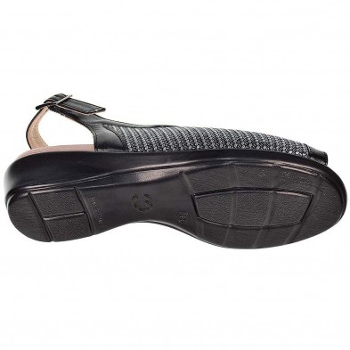 496 Miba  Sandalia 496 MIBA. Sandalia en material de piel y textil acolchado. Plantilla de piel confort, cierre con hebilla ajus