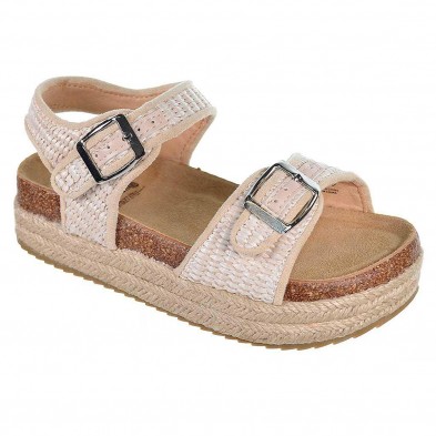 58024 Xti Kids Sandalia 58024 XTI KIDS. Sandalia de rafia trenzada. Cierre con hebilla. Planta de bio y piso plataforma de 4cm.d