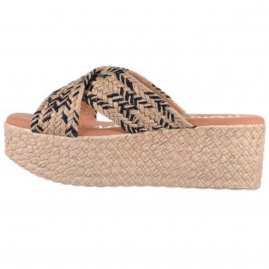 5058 Oh My Sandals Sandalia 5058 Oh! My Sandals. Sandalia tipo Zueco con tiras cruzadas en rafia trenzada. Plantilla confort. Pi