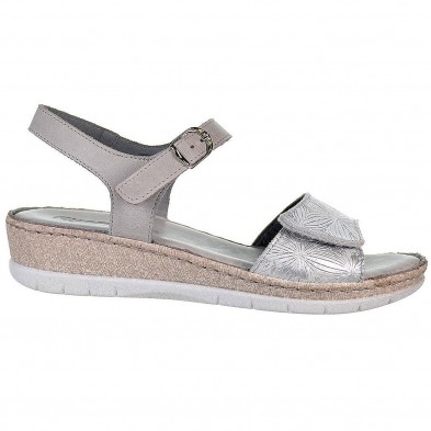 6260 Riposella Sandalia Sandalia de piel, pala con cierre en velcro y pulsera con cierre en hebilla ajustable. Forrado en piel y