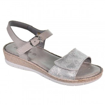 6260 Riposella Sandalia Sandalia de piel, pala con cierre en velcro y pulsera con cierre en hebilla ajustable. Forrado en piel y 2