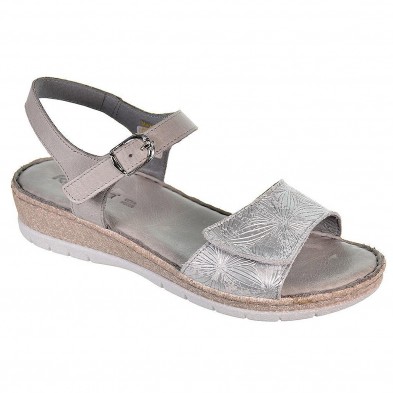 6260 Riposella Sandalia Sandalia de piel, pala con cierre en velcro y pulsera con cierre en hebilla ajustable. Forrado en piel y