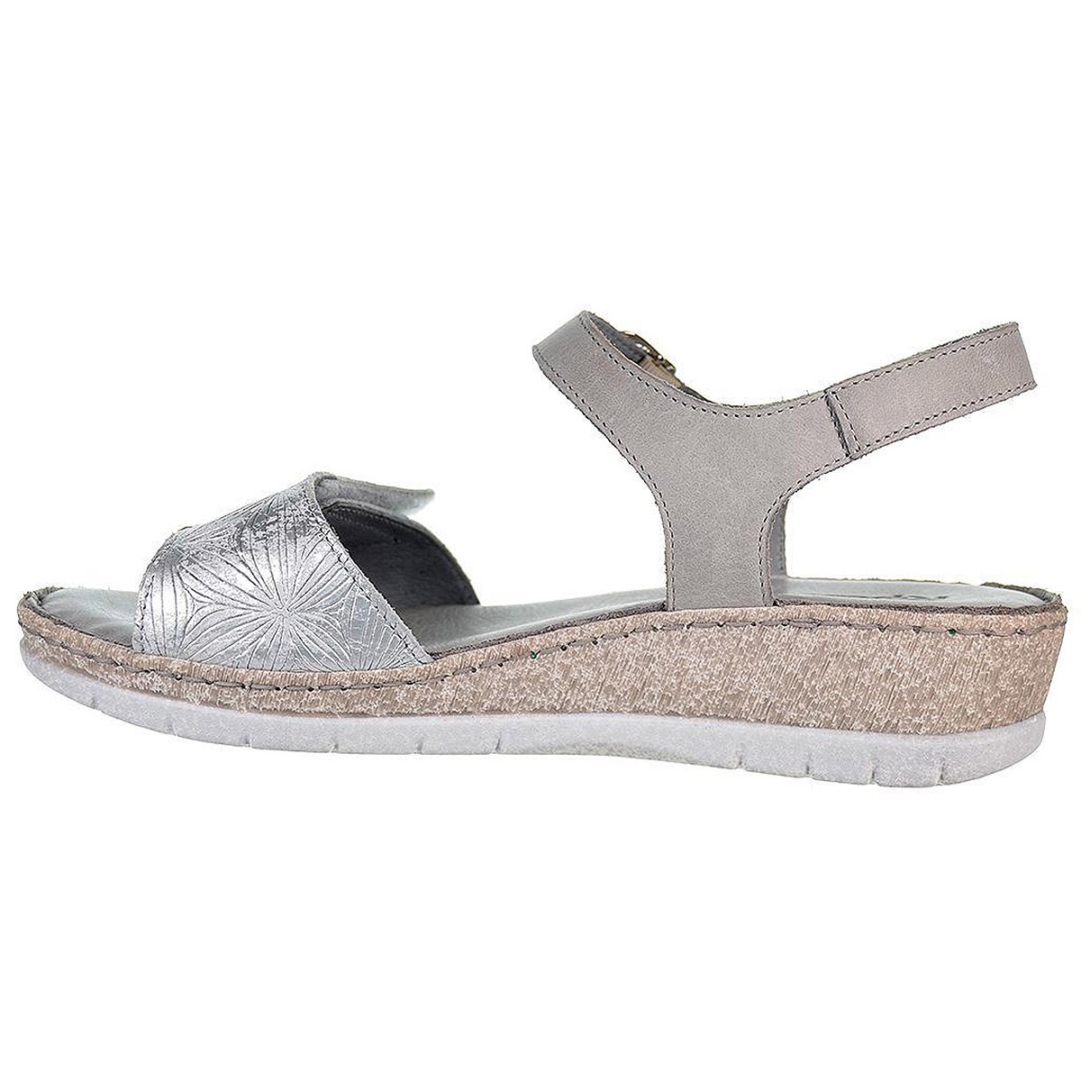 6260 Riposella Sandalia Sandalia de piel, pala con cierre en velcro y pulsera con cierre en hebilla ajustable. Forrado en piel y