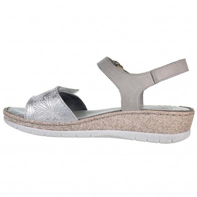 6260 Riposella Sandalia Sandalia de piel, pala con cierre en velcro y pulsera con cierre en hebilla ajustable. Forrado en piel y