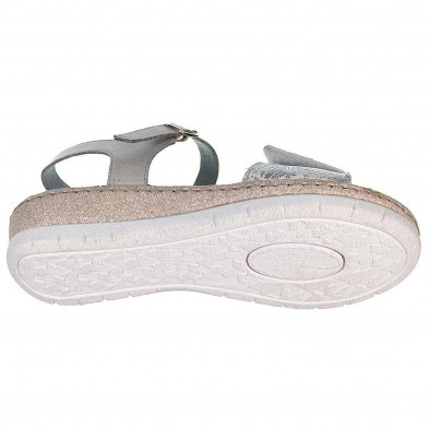 6260 Riposella Sandalia Sandalia de piel, pala con cierre en velcro y pulsera con cierre en hebilla ajustable. Forrado en piel y