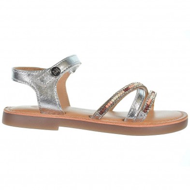 Eudora Gioseppo Sandalia EUDORA GIOSEPPO. Sandalia en material de piel metalizado con tiras cruzadas. Cierre en pulsera con velc