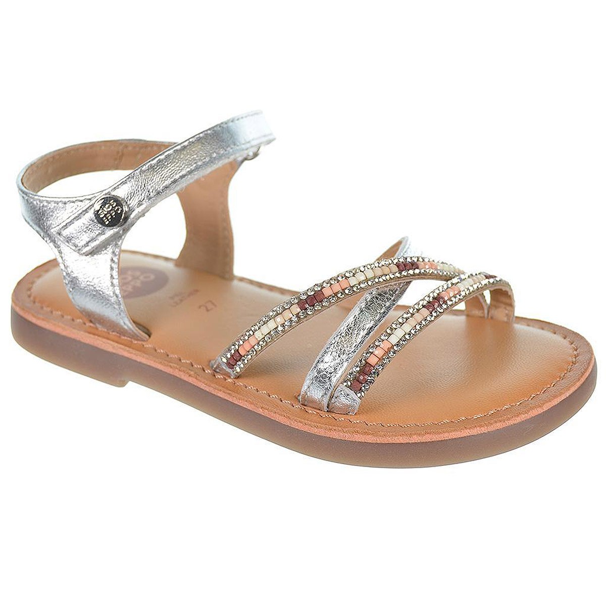 Eudora Gioseppo Sandalia EUDORA GIOSEPPO. Sandalia en material de piel metalizado con tiras cruzadas. Cierre en pulsera con velc