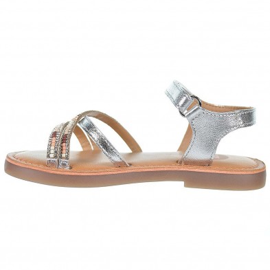 Eudora Gioseppo Sandalia EUDORA GIOSEPPO. Sandalia en material de piel metalizado con tiras cruzadas. Cierre en pulsera con velc