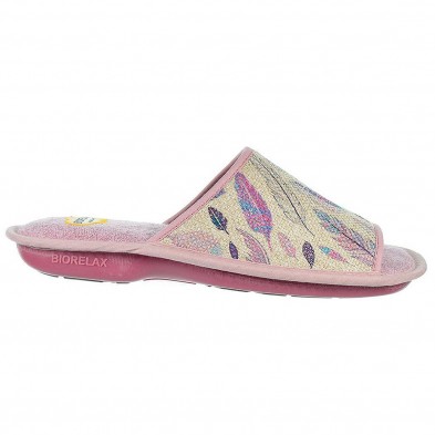 4108 Biorelax Zapatilla Casa 4108 BIORELAX. Zapatilla destalonada y puntera abierta en textil con esponja técnica y tejidos tran