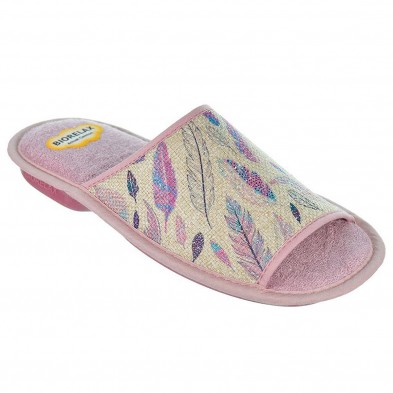 4108 Biorelax Zapatilla Casa 4108 BIORELAX. Zapatilla destalonada y puntera abierta en textil con esponja técnica y tejidos tran
