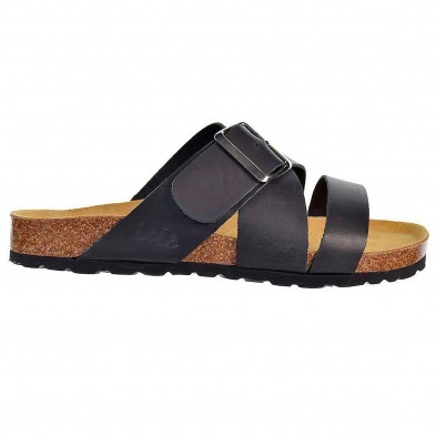 74317 Lois Zueco 74317 LOIS. Sandalia tipo Zueco de piel con tiras cruzadas y cierre con hebilla regulable. Piso de bio con plan