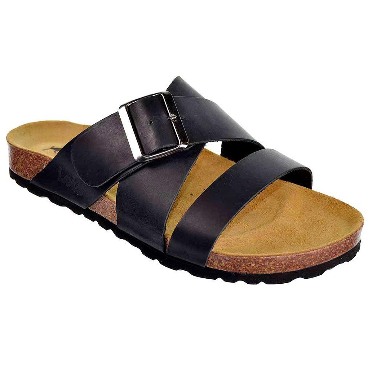 74317 Lois Zueco 74317 LOIS. Sandalia tipo Zueco de piel con tiras cruzadas y cierre con hebilla regulable. Piso de bio con plan