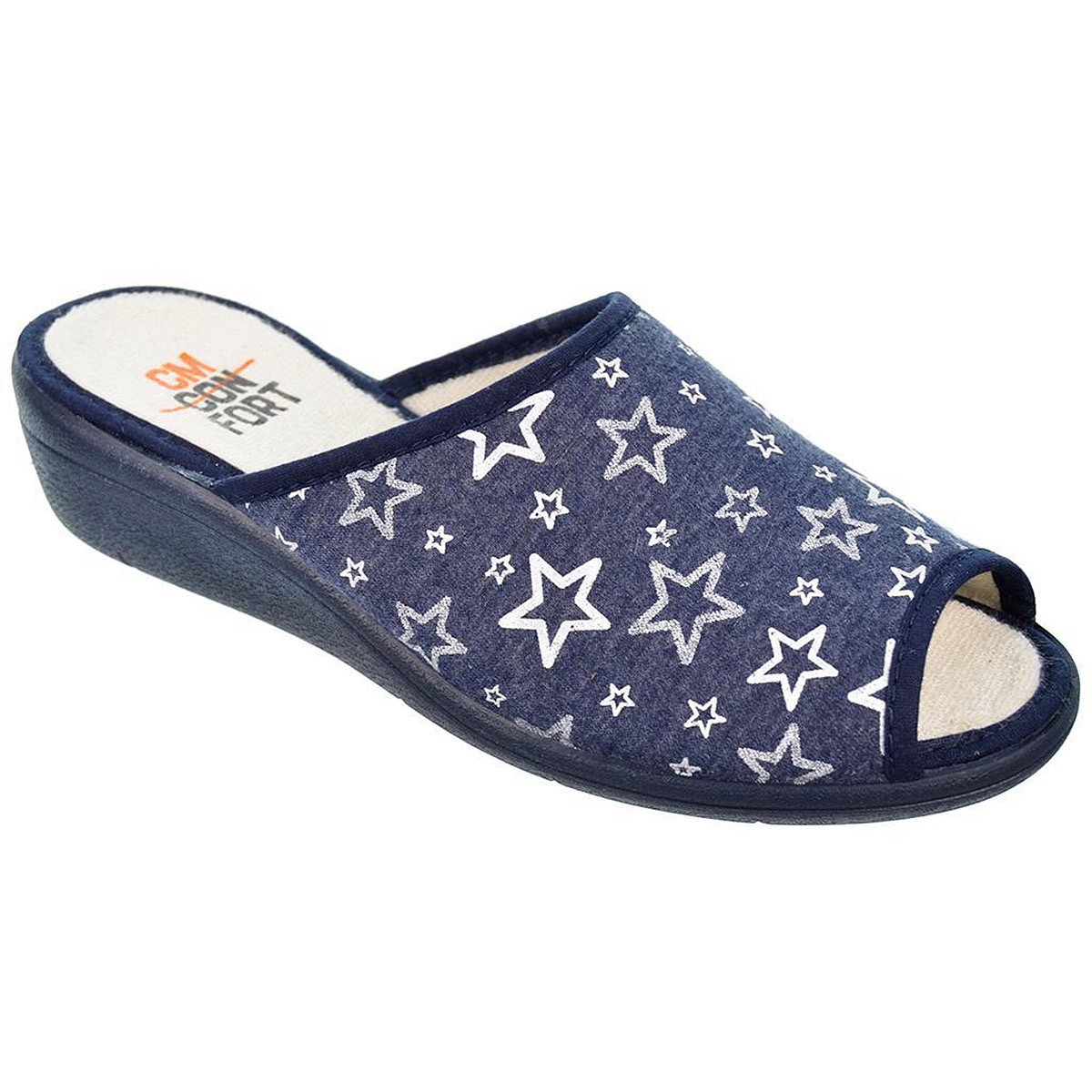 20272 Cmconfort Zapatilla Casa 20272 CMCONFORT. Zapatilla textil destalonada con puntera abierta, plantilla textil acolchada par