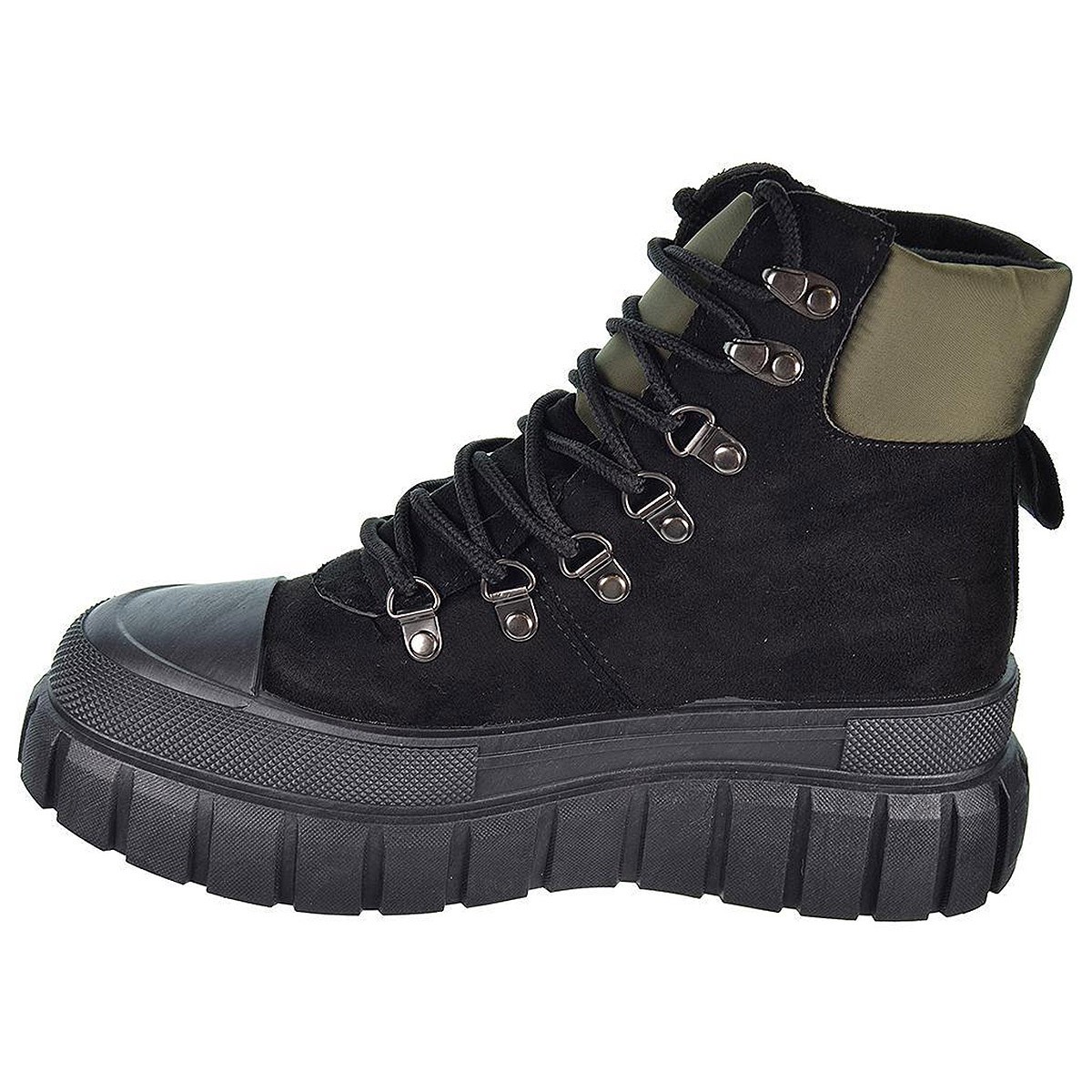 22207 Isteria Botín Botín en antelina y forrado interior textil. Cierre en cordones ajustables. Piso con plataforma de goma anti 22207 Isteria Botín Botín en antelina y forrado interior textil. Cierre en cordones ajustables. Piso con plataforma de goma anti