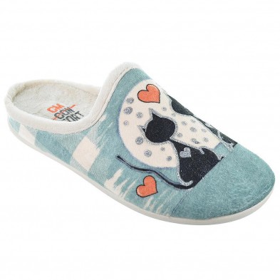 20365 CMConfort Zapatilla Casa Zapatilla destalonada en textil muy suave y plantilla acolchada para un máximo confort. Piso de g