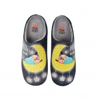 20356 CMConfort Zapatilla Casa Zapatilla estar por casa. Destalonada en textil muy suave y plantilla acolchada para un máximo co