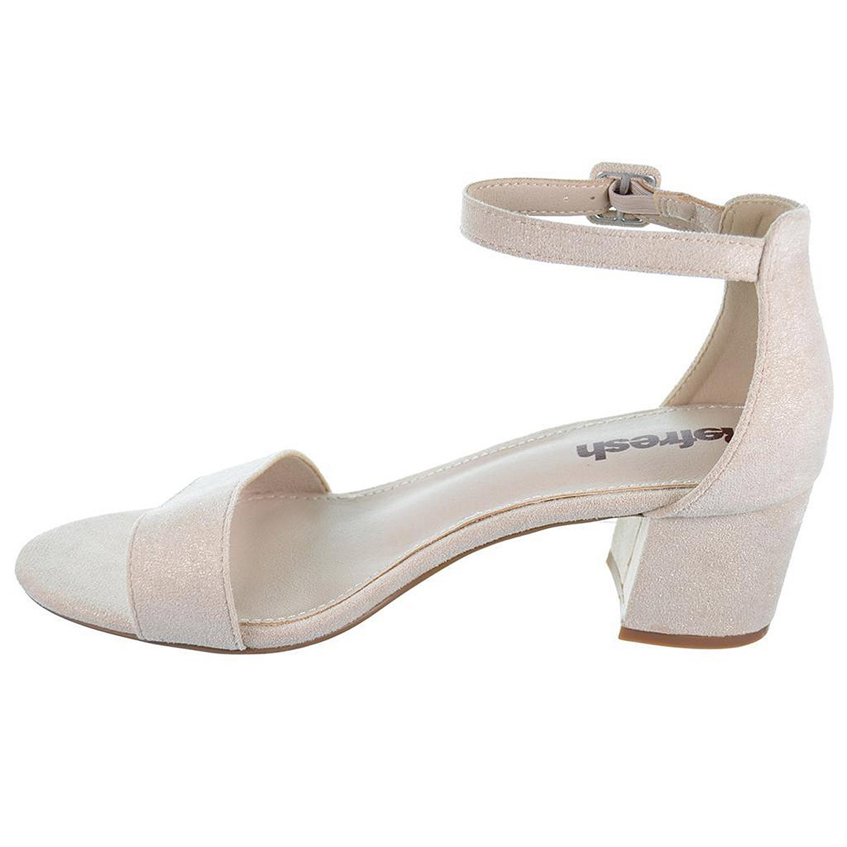 170789 Refresh Sandalia en textil y forrado interior textil. Cierre en pulsera con hebilla regulable. Suela en sintético y tacón