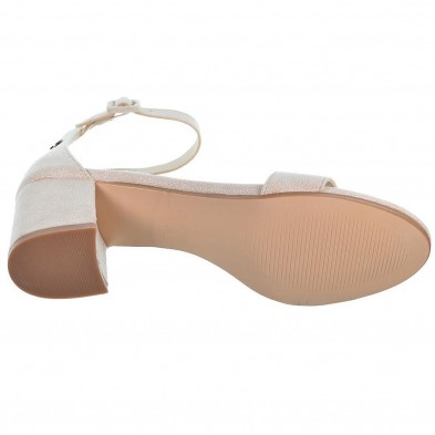 170789 Refresh Sandalia en textil y forrado interior textil. Cierre en pulsera con hebilla regulable. Suela en sintético y tacón