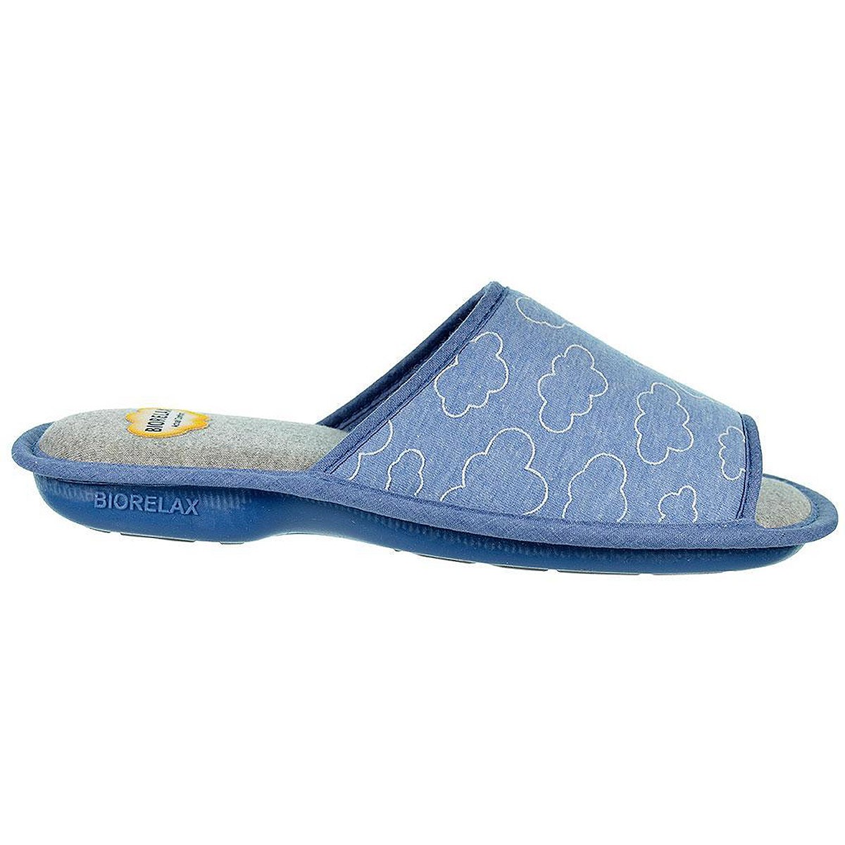 4110 Biorelax zapatilla casa destalonada. Puntera abierta textil. Transpirable. Antideslizante, flexible. Para pies delicados.