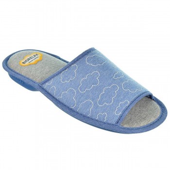 4110 Biorelax zapatilla casa destalonada. Puntera abierta textil. Transpirable. Antideslizante, flexible. Para pies delicados. 2